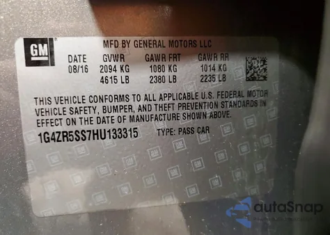 2017 Buick Lacrosse Premium z USA, uszkodzony, nr VIN 1G4ZR5SS7HU133315